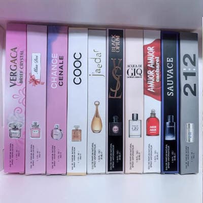 Perfume de tubo de ensaio de vidro 35ml perfume de amostra de fragrância de grande marca 35ml um lote de perfumes em estoque