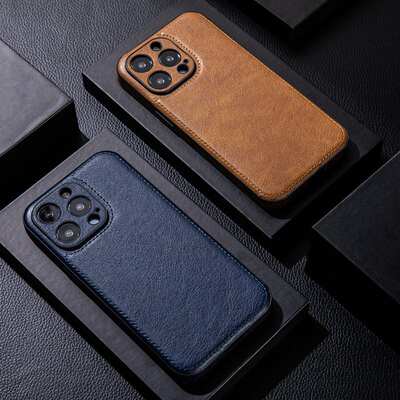 Capa para telefone Apple 18promax 14 Solid Color iPhone 17 Premium 16 resistente a quedas capa de couro para 15 homens
