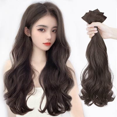 Extensões de cabelo ondulado peça única