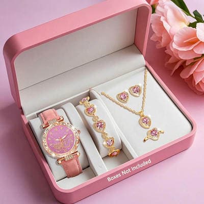 Relógio de mostrador transfronteiriço cravejado com diamantes conjunto de pulseiras de pulseira de couro PU feminino de luxo de nicho
