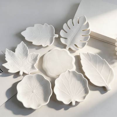 Bandeja de gesso de folha Jiahuimei Mat Silicone Mold DIY Crystal Drip Gum Tree Leaf Platter Abrasivos decorativos