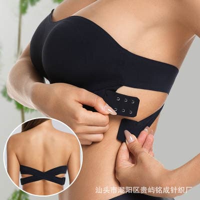 Sutiã sem alças feminino explosivo transfronteiriço cueca com fivela lateral cruzada Temu Shein mesmo estilo Amazonas europeia e americana