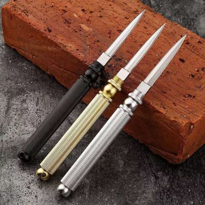 Faca de exterior multifuncional com lâmina destacável, faca tipo canivete portátil para frutas, pequena faca dobrável mini, ferramenta de emergência para quebrar vidros