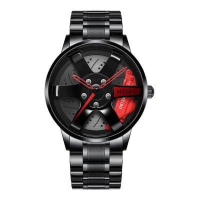 Relógio masculino design jante carro desportivo