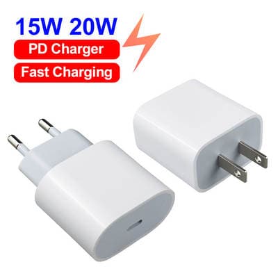 Carregador PD 20W e cabo para iPhone 17 ficha europeia