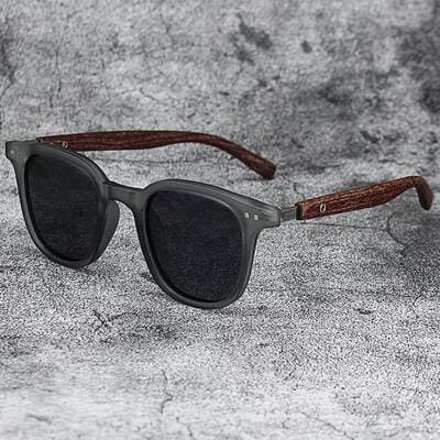 Óculos de sol 2024 novo modelo unissex, estilo vintage com padrão de madeira, polarizados para miopia, proteção contra raios UV
