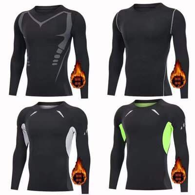 Roupa de treino masculina com forro de lã, para fitness, basquete, treino, corrida matinal; secagem rápida, roupa justa, alta elasticidade, conjunto esportivo para corrida e academia.